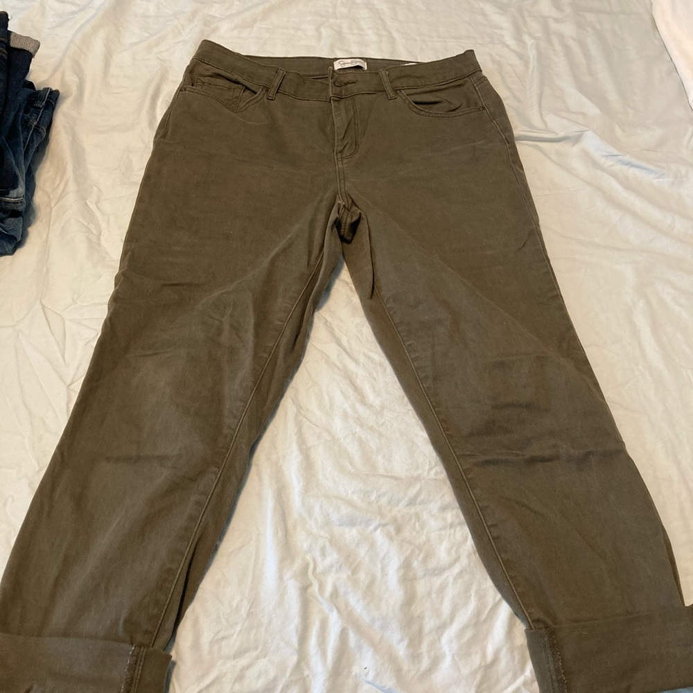 Olive green Jean capris